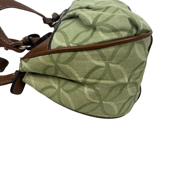 Rosetti Vintage Style Green Brown Shoulder Bag Geometric Pattern & Metal Accent - Picture 5 of 14